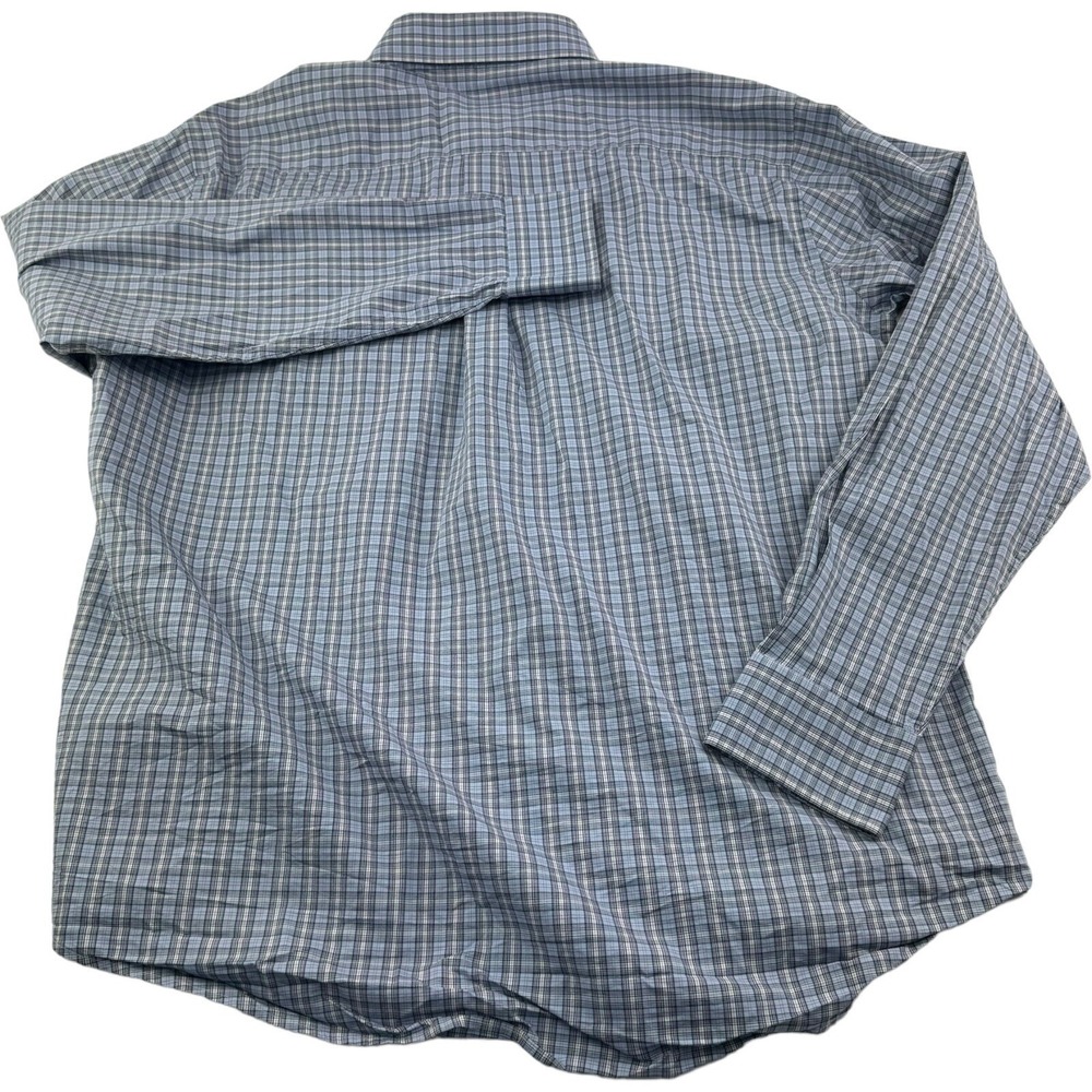Peter Millar Crown Blue White & Red Plaid Cotton Blend Button Up Mens Size XL - Picture 3 of 7